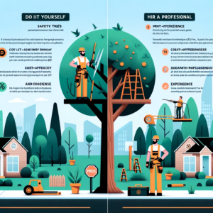 infographic comparing DIYand hiring a professional for tree maintenance